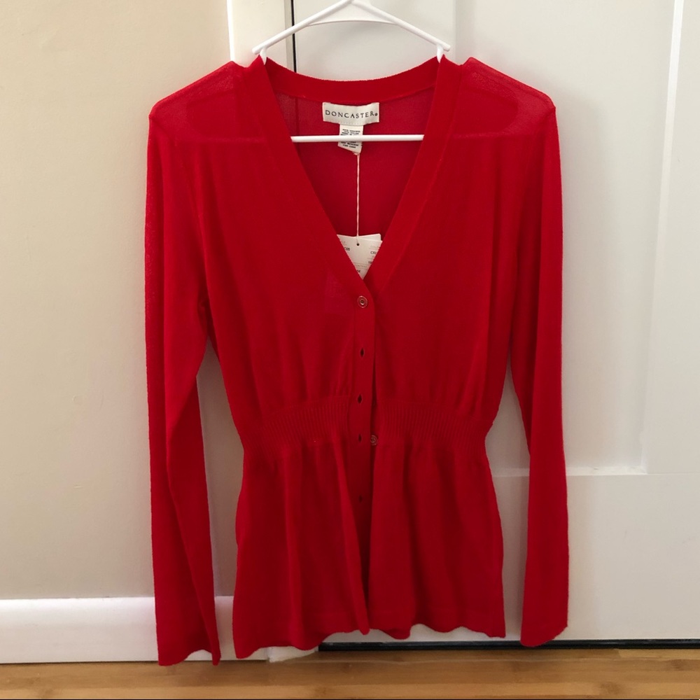 New with tags Doncaster cardigan, red